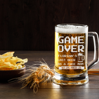 Bierkrug Game Over Geschenk für Männer Junggesellenabschied Lustig Gamer Hochzeit Letztes Bier