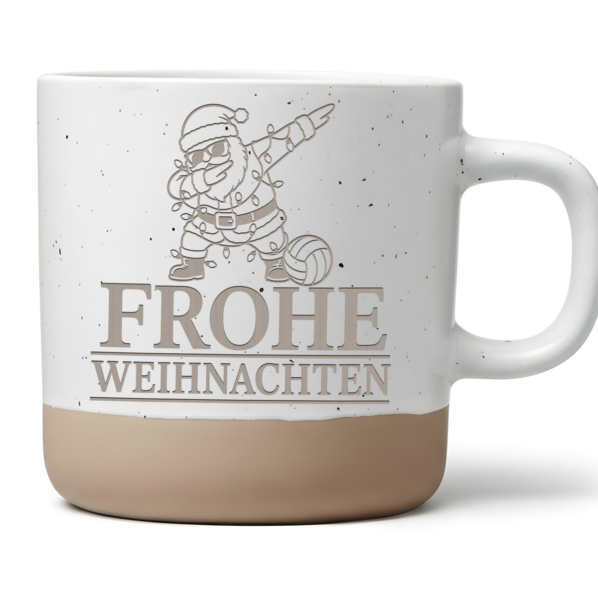 Frohe Weihnachten Volleyball Tasse tanzender Weihnachtsmann - Geschenk – Bild 1
