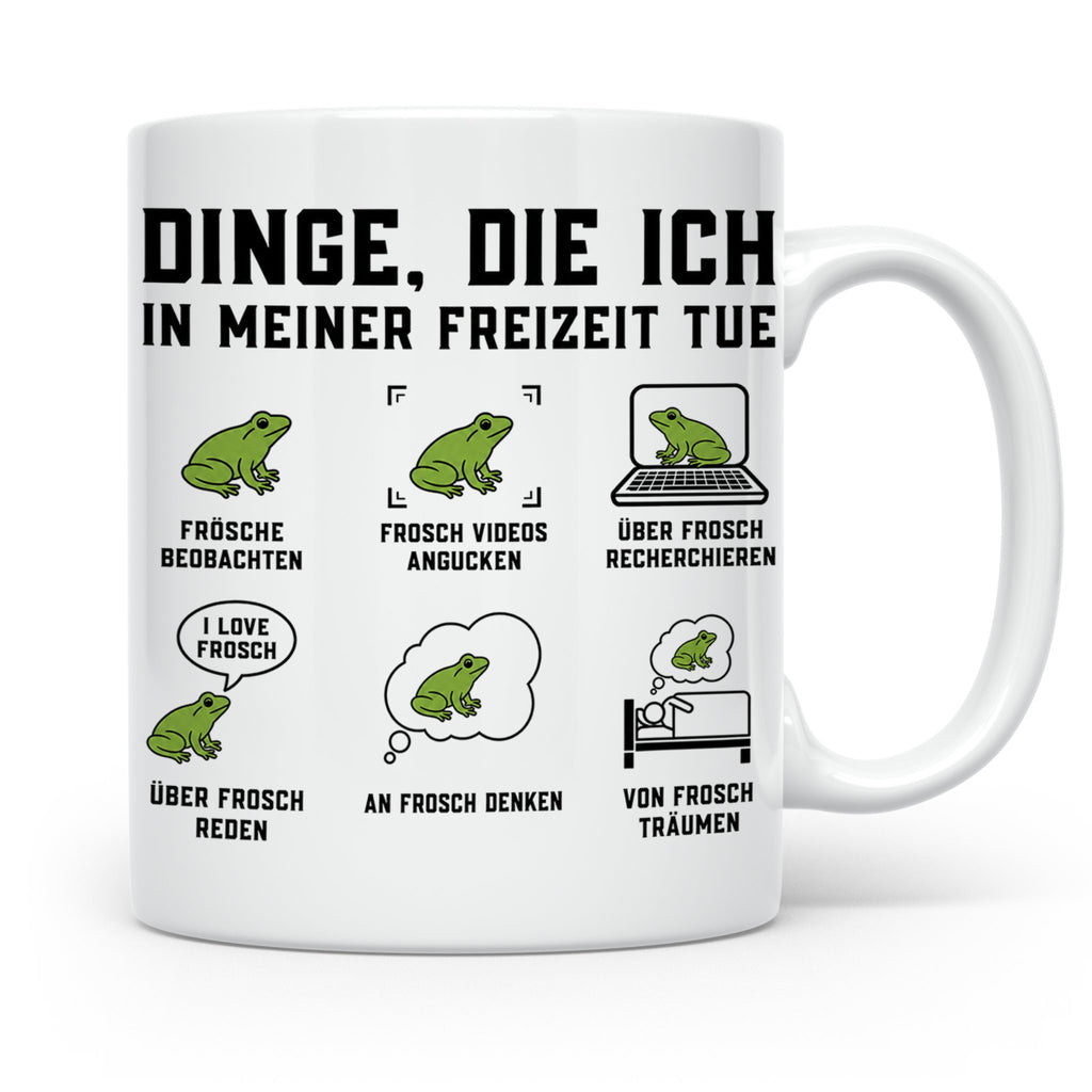 Frosch Tasse Dinge die ich tue lustiger Spruch für Froschlie – Weiß [farbe:weiß]