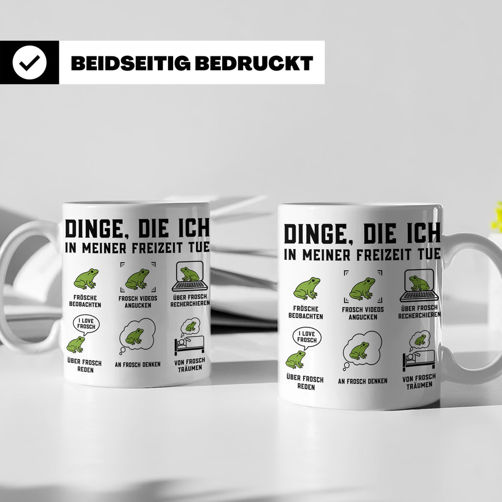 Frosch Tasse Dinge die ich tue lustiger Spruch für Froschlie – Weiß [farbe:weiß]