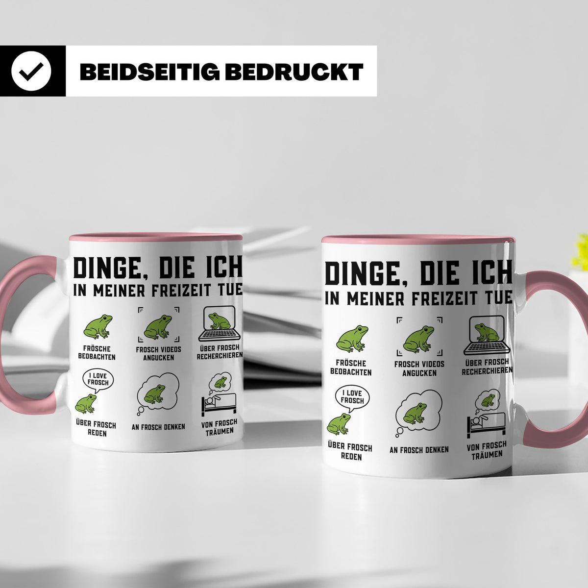 Frosch Tasse Dinge die ich tue lustiger Spruch für Froschlie – Rosa [farbe:rosa]