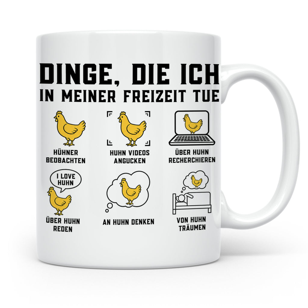 Hühner Tasse 'Dinge die ich tue' lustiges Geschenk für Hühne – Weiß [farbe:weiß]