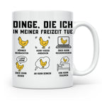 Hühner Tasse 'Dinge die ich tue' lustiges Geschenk für Hühne – Weiß [farbe:weiß]