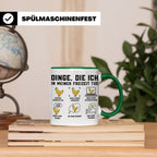 Hühner Tasse 'Dinge die ich tue' lustiges Geschenk für Hühne – Grün [farbe:grün]