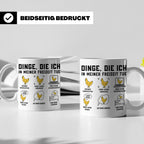 Hühner Tasse 'Dinge die ich tue' lustiges Geschenk für Hühne – Weiß [farbe:weiß]