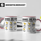 Hühner Tasse 'Dinge die ich tue' lustiges Geschenk für Hühne – Rosa [farbe:rosa]