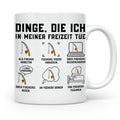 Angler Tasse mit Spruch Dinge die ich tue. Lustiges Fischer  – Weiß [farbe:weiß]