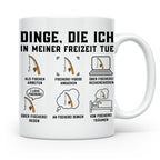 Angler Tasse mit Spruch Dinge die ich tue. Lustiges Fischer  – Weiß [farbe:weiß]