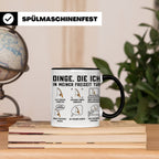 Angler Tasse mit Spruch Dinge die ich tue. Lustiges Fischer  – Schwarz [farbe:schwarz]