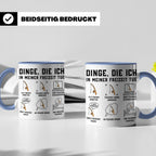 Angler Tasse mit Spruch Dinge die ich tue. Lustiges Fischer  – Blau [farbe:blau]