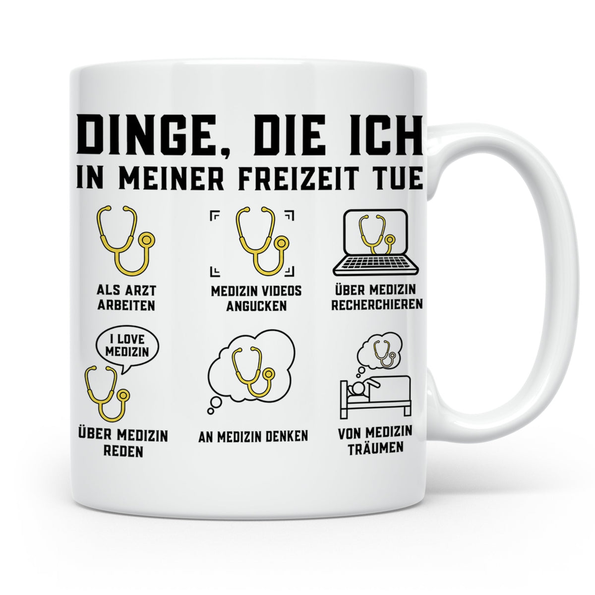 Arzt Tasse mit Spruch Dinge die ich tue | Geschenk für Dokto – Weiß [farbe:weiß]