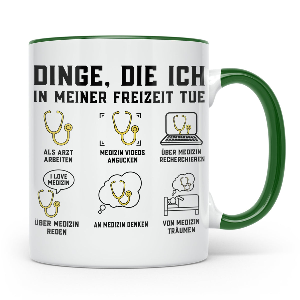 Arzt Tasse mit Spruch Dinge die ich tue | Geschenk für Dokto – Grün [farbe:grün]