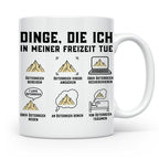 Österreich Tasse Berge Spruch 'Dinge, die ich in meiner Frei – Weiß [farbe:weiß]