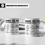 Österreich Tasse Berge Spruch 'Dinge, die ich in meiner Frei – Weiß [farbe:weiß]