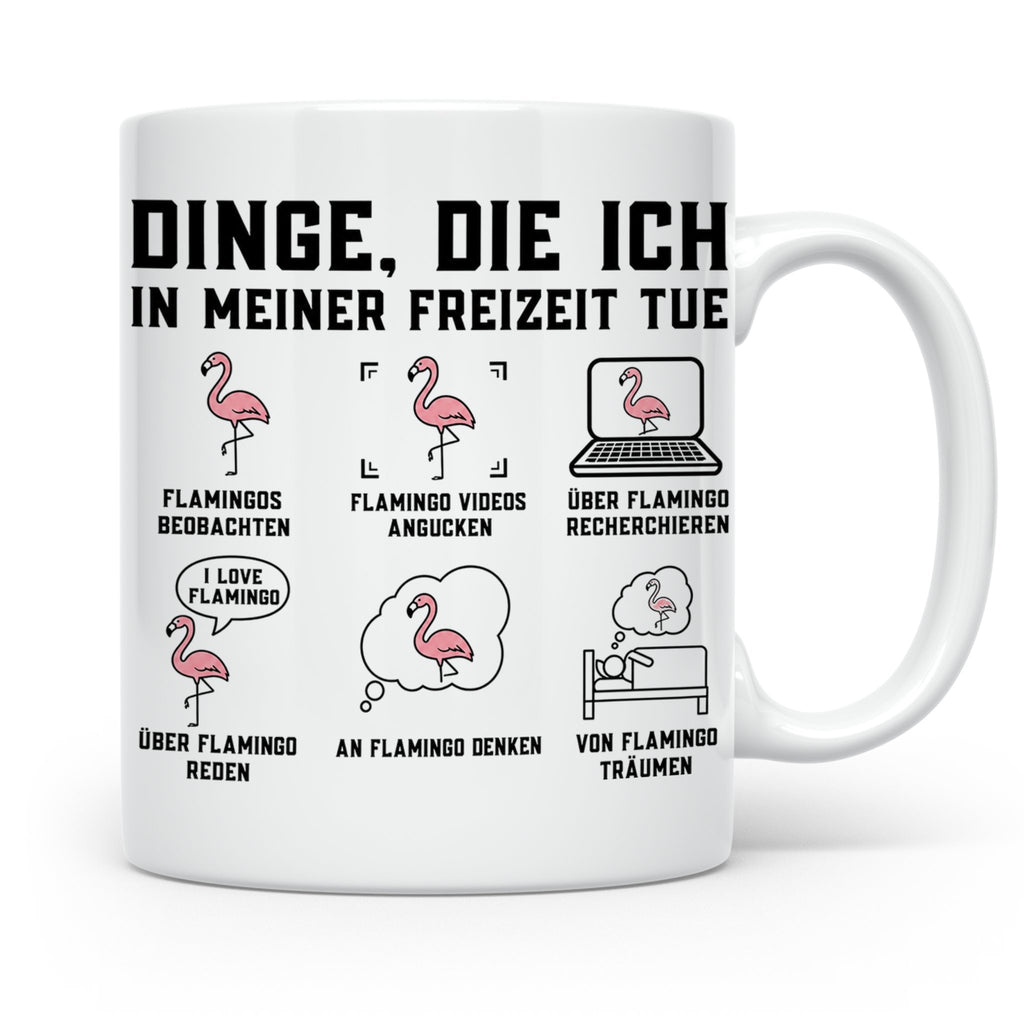 Flamingo Tasse mit lustigem Spruch Dinge die ich in meiner F – Weiß [farbe:weiß]
