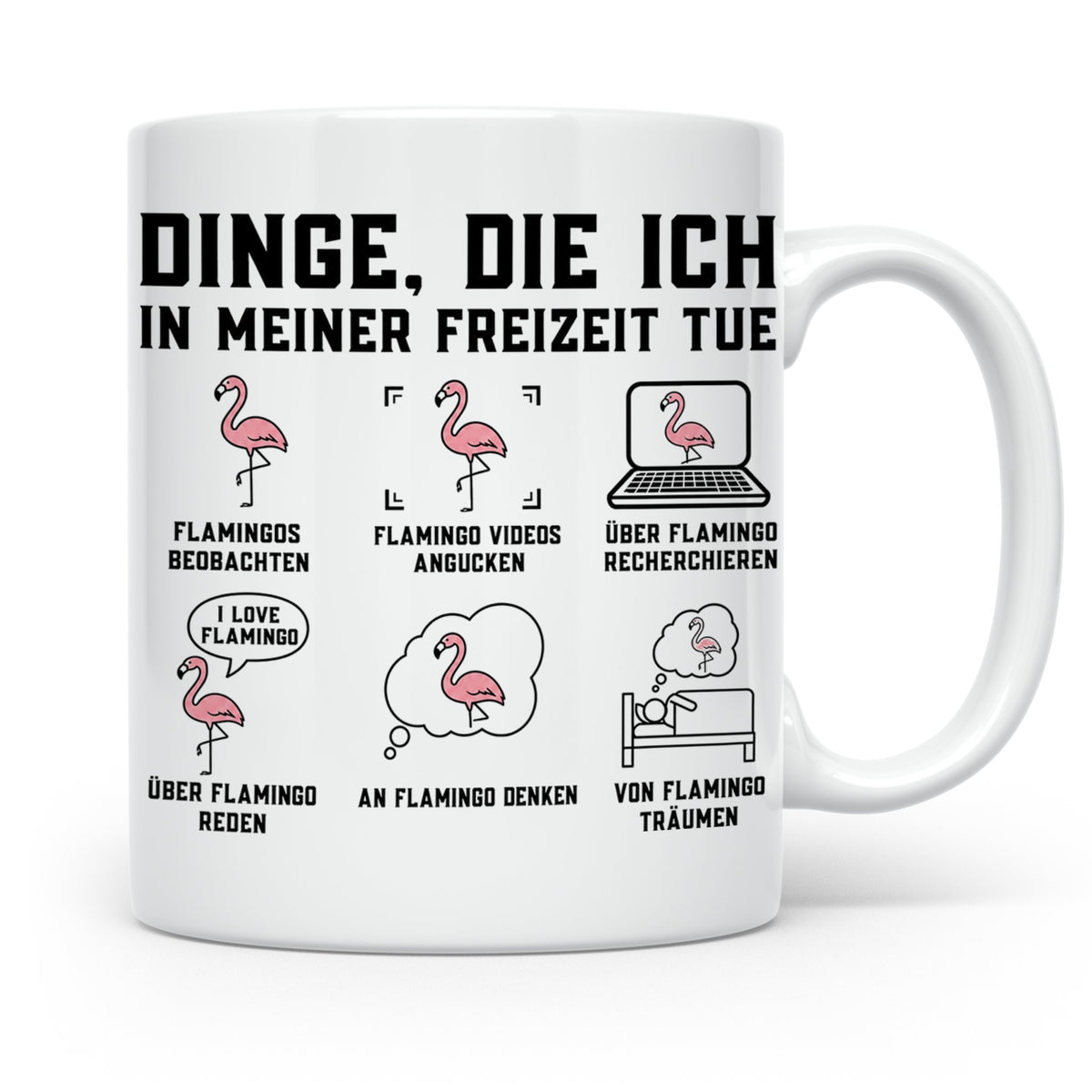 Flamingo Tasse mit lustigem Spruch Dinge die ich in meiner F – Weiß [farbe:weiß]