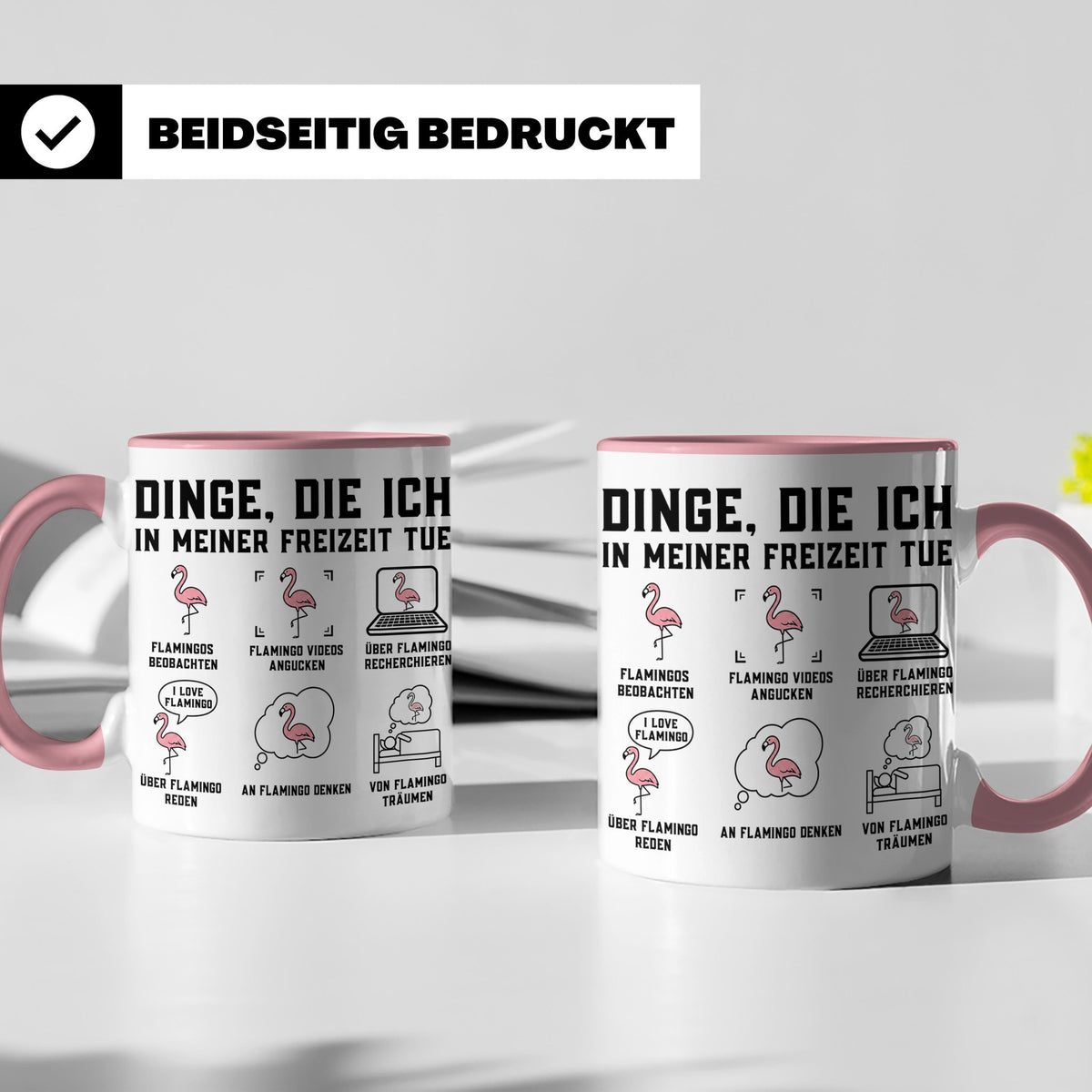 Flamingo Tasse mit lustigem Spruch Dinge die ich in meiner F – Rosa [farbe:rosa]