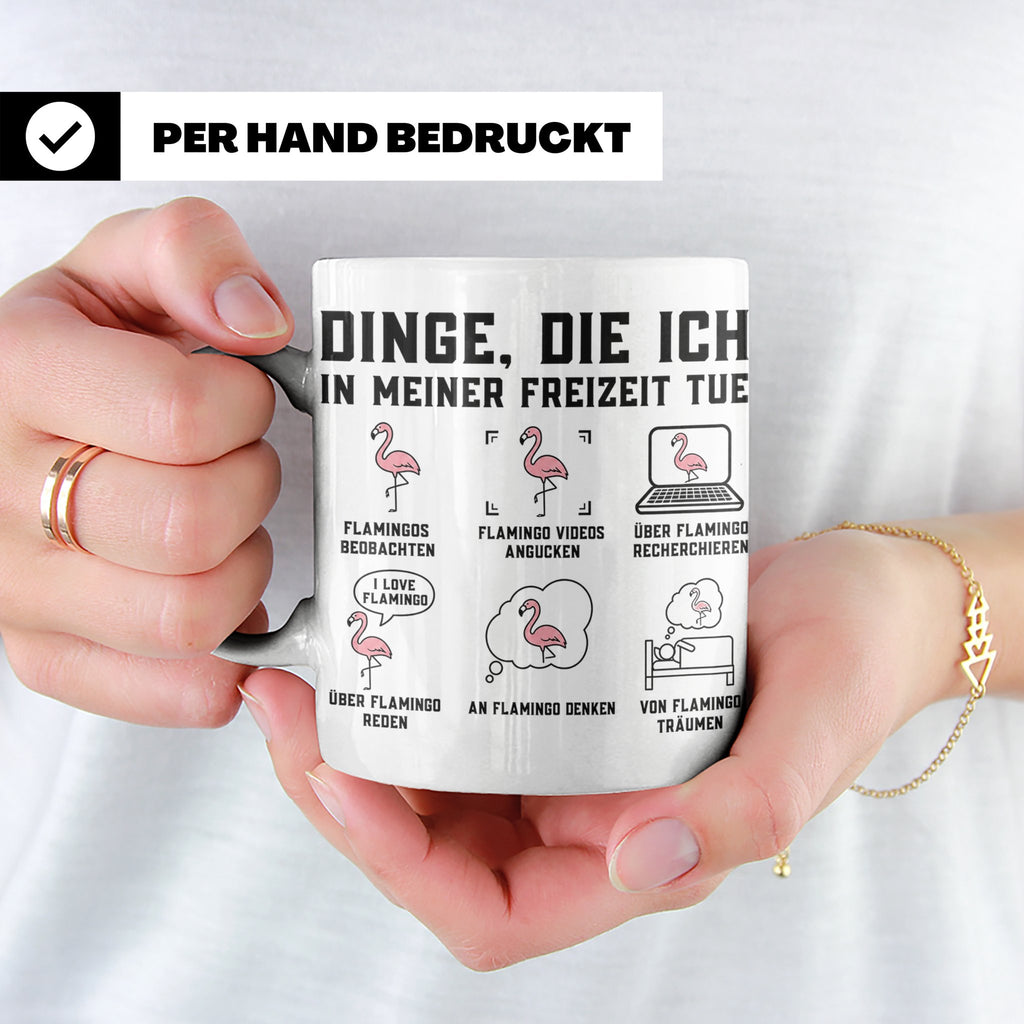 Flamingo Tasse mit lustigem Spruch Dinge die ich in meiner F – Weiß [farbe:weiß]