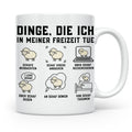 Schaf Tasse "Dinge die ich in meiner Freizeit tue" lustiger  – Weiß [farbe:weiß]
