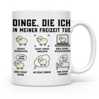 Schaf Tasse "Dinge die ich in meiner Freizeit tue" lustiger  – Weiß [farbe:weiß]