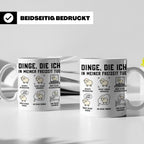 Schaf Tasse "Dinge die ich in meiner Freizeit tue" lustiger  – Weiß [farbe:weiß]