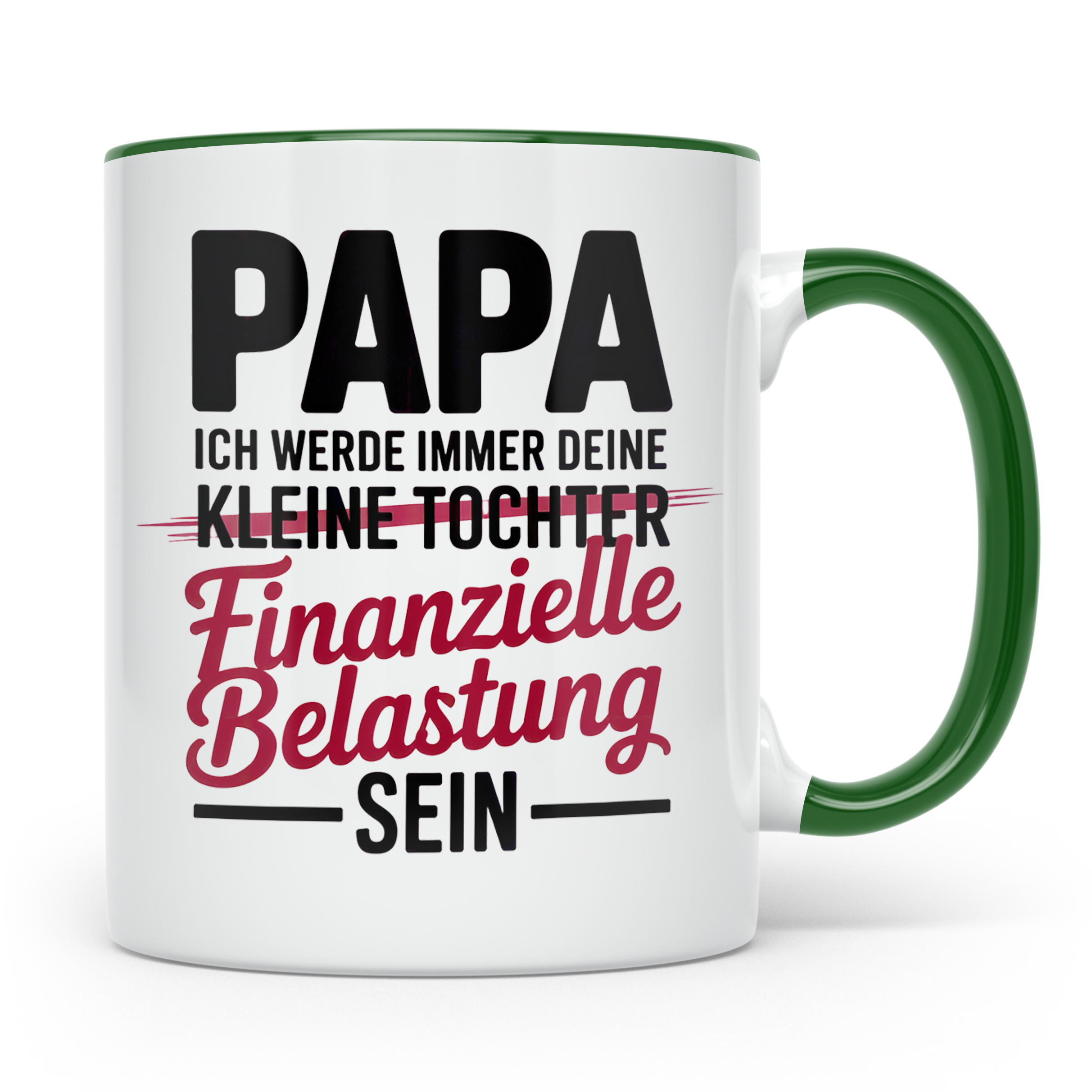 Papa Tochter Tasse - Finanzielle Belastung - Vatertag Gesche – Grün [farbe:grün]