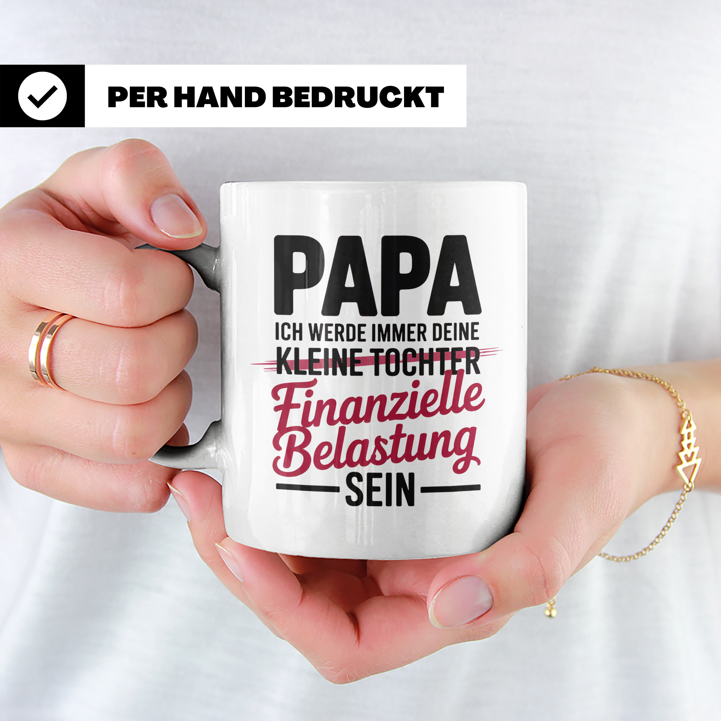 Papa Tochter Tasse - Finanzielle Belastung - Vatertag Gesche – Weiß [farbe:weiß]