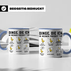 Ente Tasse Spruch Dinge die ich in meiner Freizeit tue, Kaff – Blau [farbe:blau]