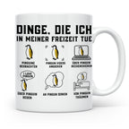 Pinguin Tasse Dinge die ich in meiner Freizeit tue | Lustige – Weiß [farbe:weiß]
