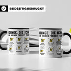 Imker Tasse mit Spruch Dinge die ich in meiner Freizeit tue  – Schwarz [farbe:schwarz]