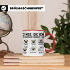 Mops Tasse 'Dinge die ich tue' | Lustiger Hundespruch für Mo – Rot [farbe:rot]