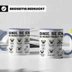 Mops Tasse 'Dinge die ich tue' | Lustiger Hundespruch für Mo – Blau [farbe:blau]