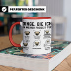 Mops Tasse 'Dinge die ich tue' | Lustiger Hundespruch für Mo – Rot [farbe:rot]