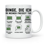 Lehrer Tasse Dinge die ich in meiner Freizeit tue lustig Spr – Weiß [farbe:weiß]