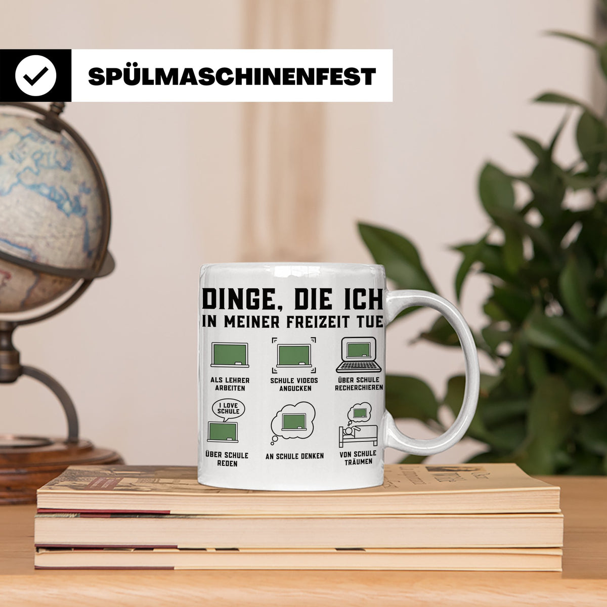 Lehrer Tasse Dinge die ich in meiner Freizeit tue lustig Spr – Weiß [farbe:weiß]