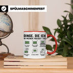 Lehrer Tasse Dinge die ich in meiner Freizeit tue lustig Spr – Rot [farbe:rot]