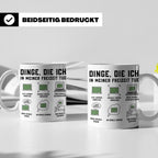 Lehrer Tasse Dinge die ich in meiner Freizeit tue lustig Spr – Weiß [farbe:weiß]