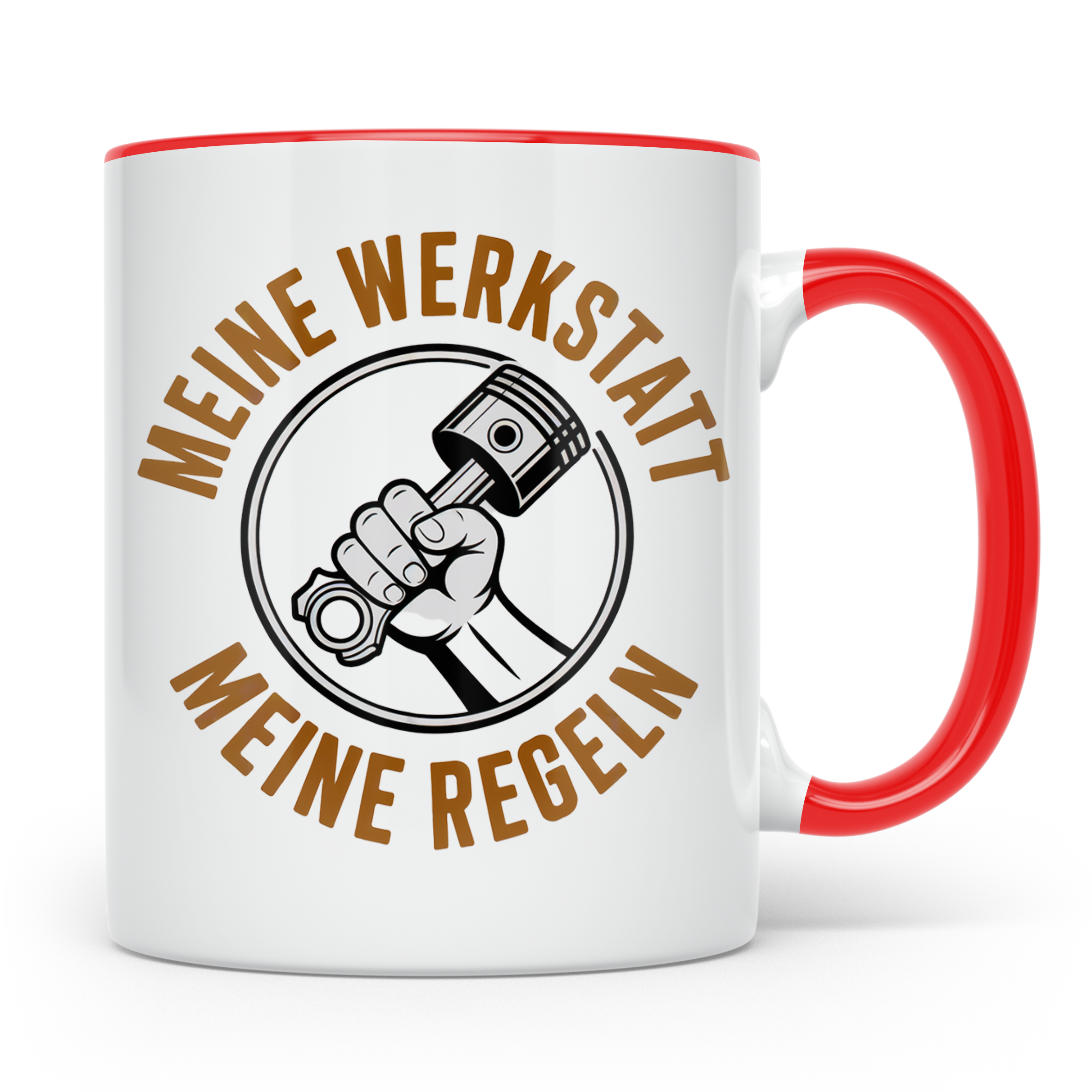 Meine Werkstatt Meine Regeln Tasse - Schrauber Werkstattrege – Rot [farbe:rot]
