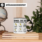 Papagei Tasse 'Dinge die ich tue' lustig, Geschenk Vogelhalt – Schwarz [farbe:schwarz]