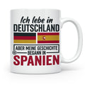 Spanier in Deutschland Tasse mit Spruch & Flagge. Geschenk f – Weiß [farbe:weiß]