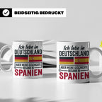 Spanier in Deutschland Tasse mit Spruch & Flagge. Geschenk f – Weiß [farbe:weiß]