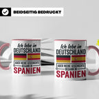 Spanier in Deutschland Tasse mit Spruch & Flagge. Geschenk f – Rosa [farbe:rosa]
