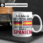 Spanier in Deutschland Tasse mit Spruch & Flagge. Geschenk f – Weiß [farbe:weiß]