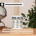 Erzieher Tasse mit Spruch Dinge die ich in meiner Freizeit t – Weiß [farbe:weiß]