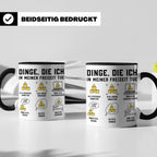 Erzieher Tasse mit Spruch Dinge die ich in meiner Freizeit t – Schwarz [farbe:schwarz]