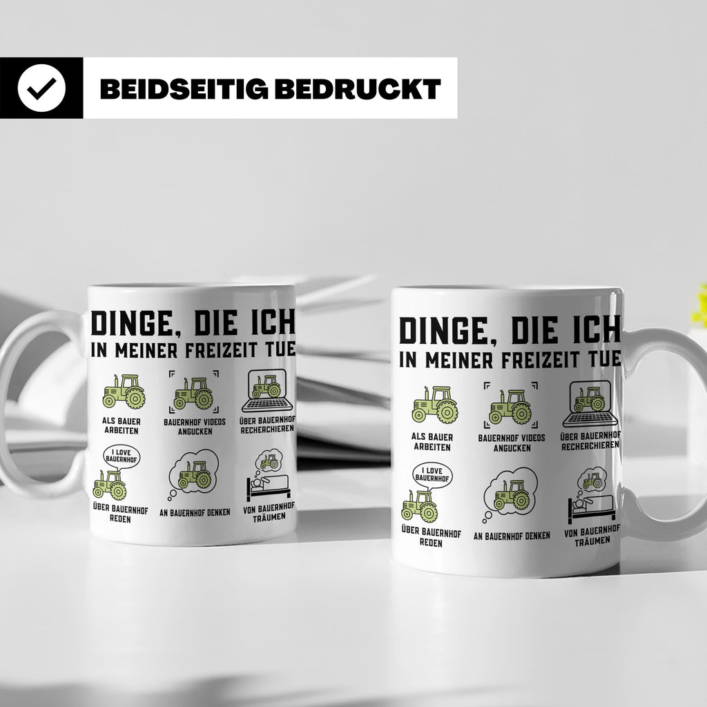 Bauer Tasse Dinge die ich in meiner Freizeit tue Landwirt Tr – Weiß [farbe:weiß]