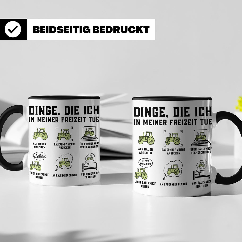 Bauer Tasse Dinge die ich in meiner Freizeit tue Landwirt Tr – Schwarz [farbe:schwarz]