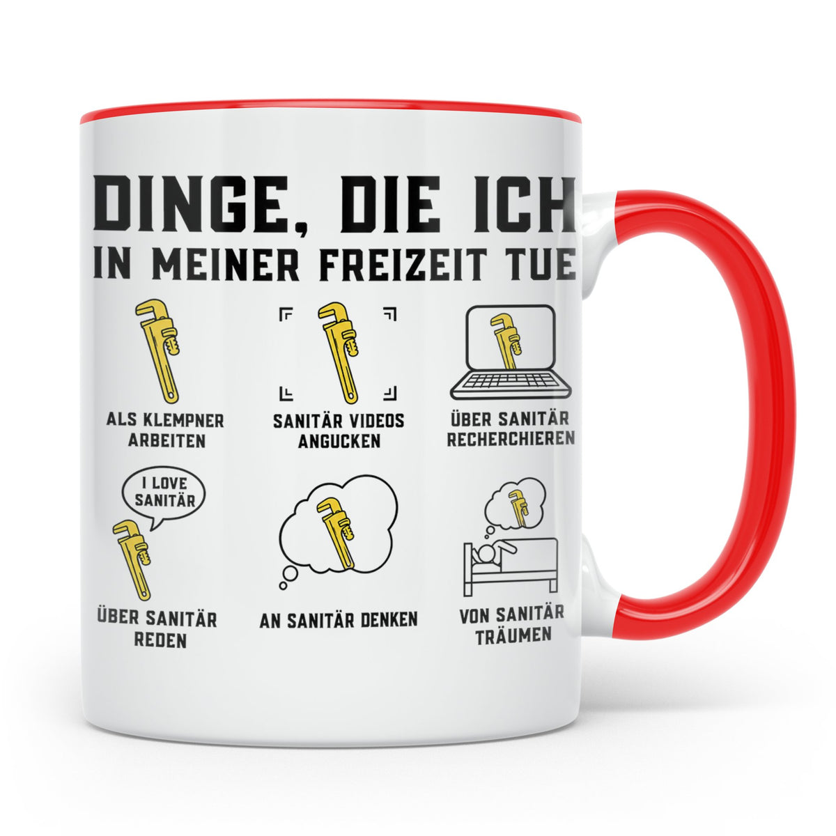 Klempner Tasse lustig Dinge die ich tue Sanitär Installateur – Rot [farbe:rot]