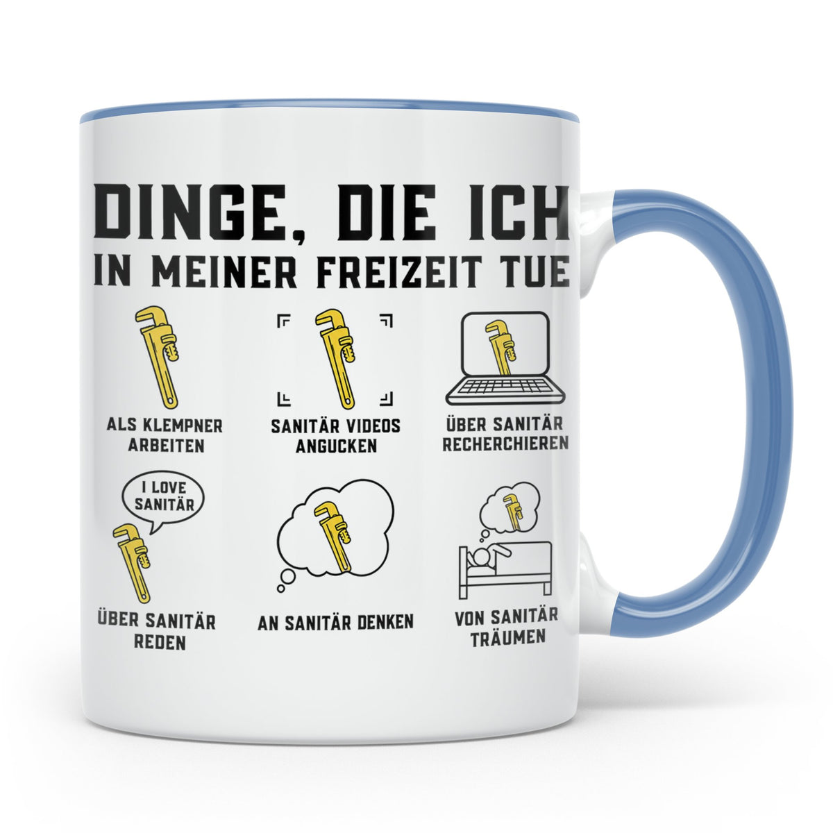 Klempner Tasse lustig Dinge die ich tue Sanitär Installateur – Blau [farbe:blau]