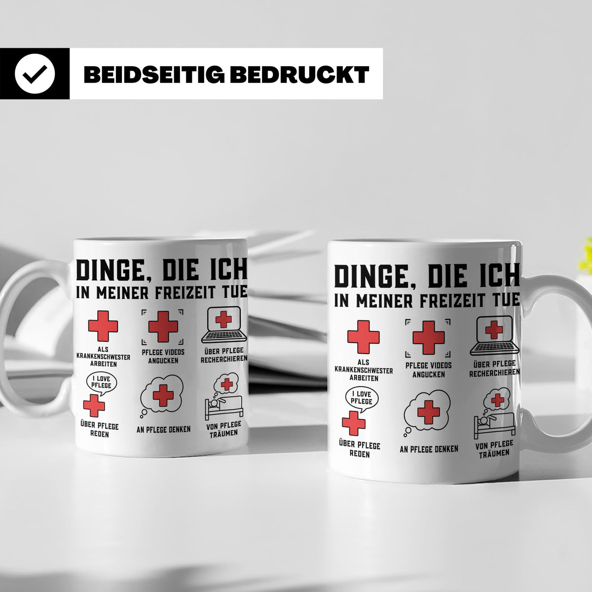 Krankenschwester Tasse lustig Dinge die ich tue Geschenk für – Weiß [farbe:weiß]